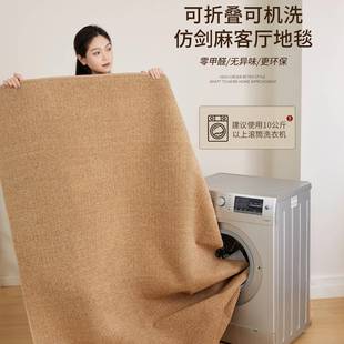 可机2洗仿剑麻地毯客厅地205F98H65M9新款 可叠中古风沙发折地垫可