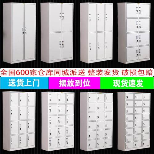 钢制室文件柜钢制杭州资料员工带锁多门柜储物柜铁皮置公物LSH矮