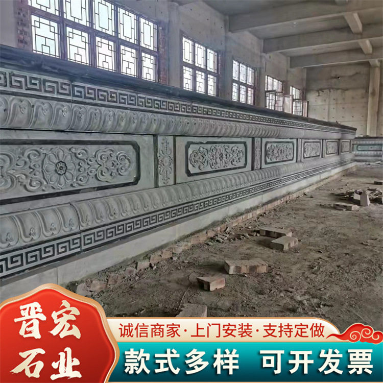 仿古建筑石雕石栏镂空浮雕楼梯石扶手河道石材栏杆桥梁石石雕栏板