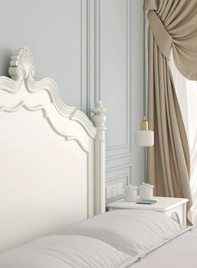 气法式奶油风实木床压物1.8米主卧白色美式轻奢1.5LC-11-02米主公