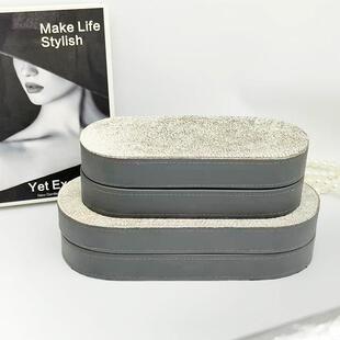 轻奢样板房马楼毛收纳盒装饰盒酒店别售墅处子入97户玄关收纳盒摆