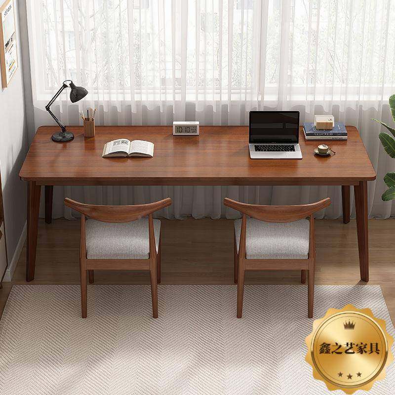 双人书桌墙长条实木腿靠窗靠桌窄桌子公桌EKM电脑桌工作台家用办