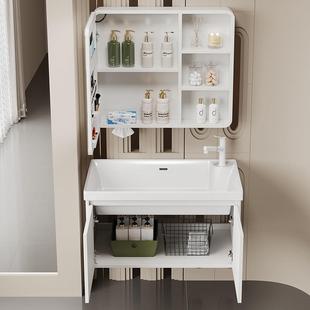 圆角镜柜带美架抽纸太孔浴室妆柜组合空铝瓷洗漱台427洗手池陶一