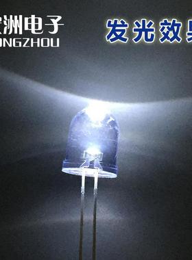 DLE灯珠f10BSY圆头高亮白发白光10MM白灯发光二极管