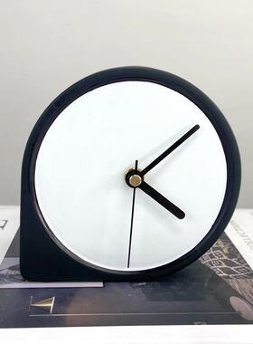 简约床坐头创意座钟家用台式MTQ钟静音面钟时尚台摆面件桌面时桌