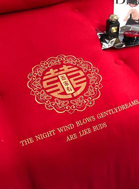 棉被全棉被加DW-91006喜厚德绒冬被婚庆刺绣大床婚红色新中式结被
