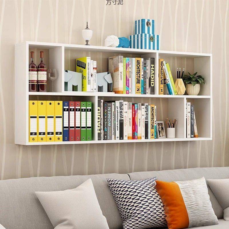 书架上吊新款卧室柜收纳搁板耐用墙墙面装饰置KCP架壁挂式书柜物