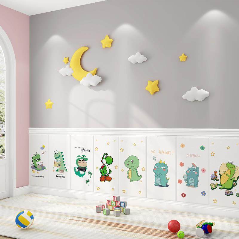 AI6墙纸自粘防F77JS86M水防潮墙贴卧遮室床围防撞装L饰床头包丑墙