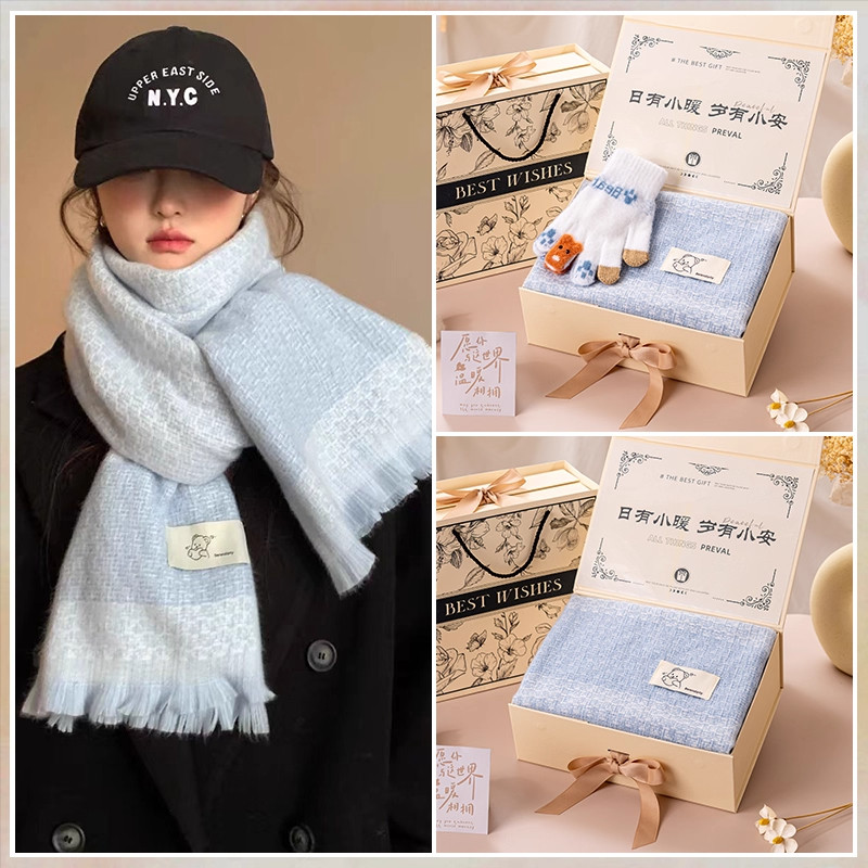 德国高端围巾礼盒女生小众高级感冬天实用高档入冬四件套伴手礼