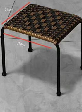 家小椅子靠背椅客厅用阳台家休闲手用QBI工编藤织藤椅矮凳子餐椅