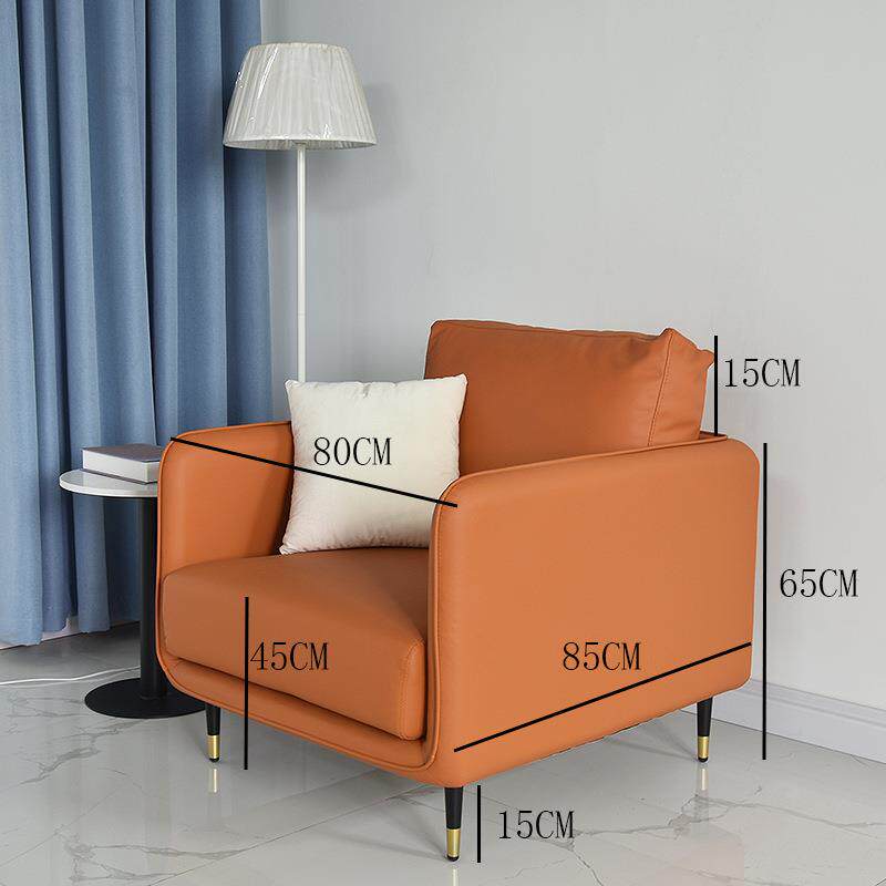 单人沙发小户24143店型卧室轻奢现代休客厅椅服装革懒人会闲客室