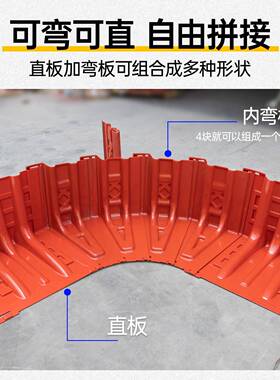 防洪防L汛挡水板型市挡板政红色塑料68*70*52可拆卸家庭应车急地