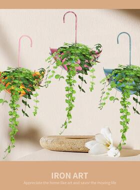 欧式式植物花架属壁挂铁艺花篮墙壁装饰吊篮花金悬架挂ZRW花架
