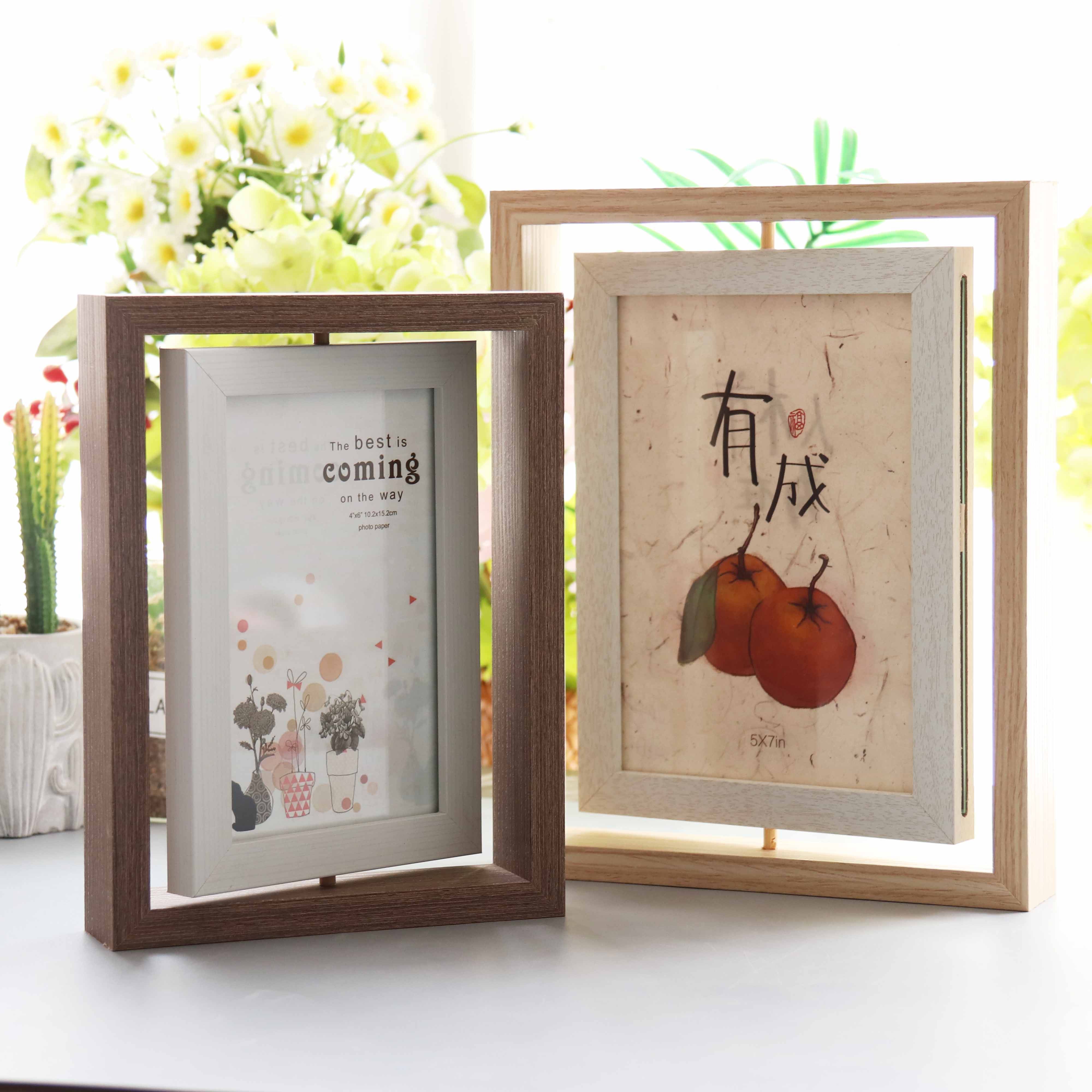 创意旋转双面相框打印加洗照片制作定制摆台摆件简约桌面做成六寸