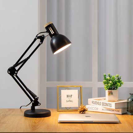 台灯护眼书桌大学生宿舍LED插电式学习专用长臂折叠工作卧室床头