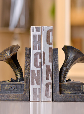 欧式复古留声机摆件模型书档造型软装工艺品装饰书档创意家居摆件