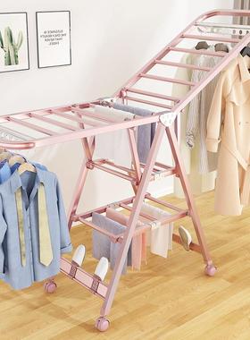 铝合金晾衣ML-20109架落地折卧室内家婴用晒叠衣杆凉台简易儿挂衣