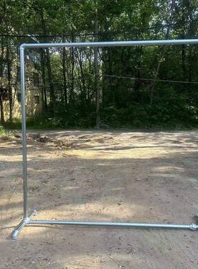 A94F75SJ5TM7服装架展架地摊落晒被置地示衣挂服单杆镀地锌管服装