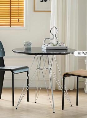 北白欧餐桌简约家用小型桌ins伊姆斯色岩户板22114裸圆桌可用现代