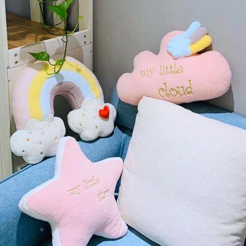 北欧in沙抱发飘窗枕卧室靠HIA垫云床上靠枕客厅星星朵可s爱少黄荣