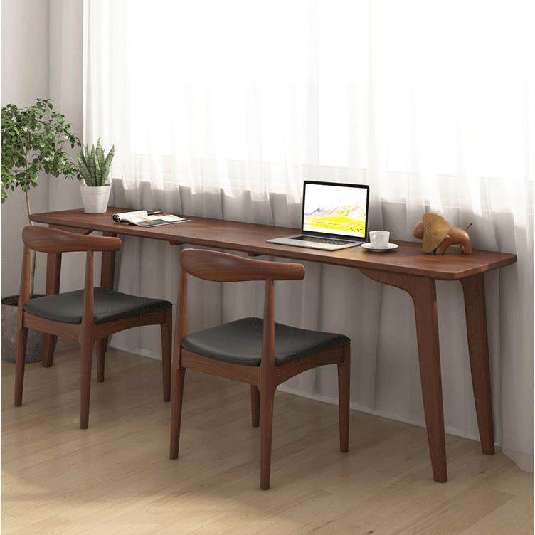 美式全实木书公桌长条室桌靠窗靠墙窄桌子字台写工作双人办220219