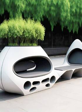 玻璃凳异形座椅花盆组钢合ycf25063景艺术坐户外公观园街区广场创