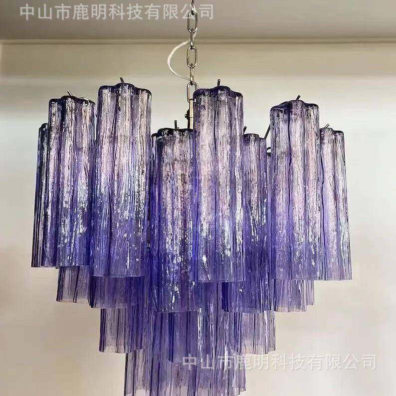 式穆拉诺七法彩璃吊灯美式轻风复古别墅174客厅卧室楼梯装玻饰奢