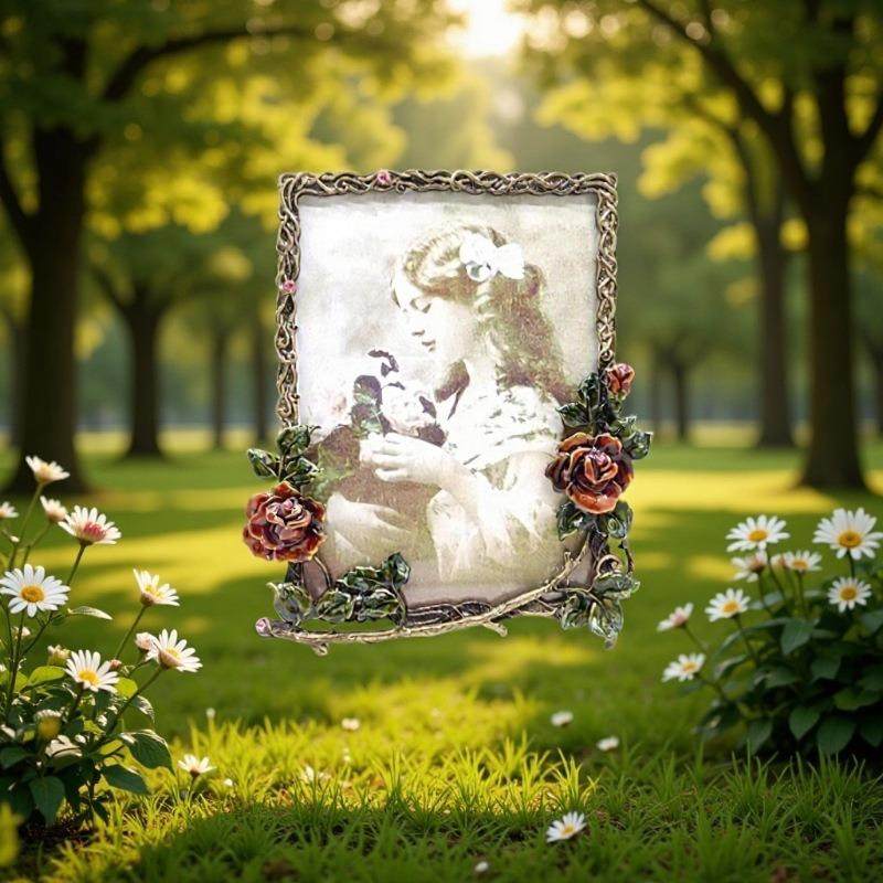 xy0042新款框摆金台创意技术相摆件属立体玻璃相框瑰花玫金属相框,家居饰品,DIY亲子装饰画,淘宝优惠券,粉丝福利购,淘宝优惠卷