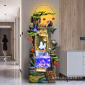 DKZ式 假流水山喷泉摆件落地客厅办公茶室生财风水中轮高山循水装