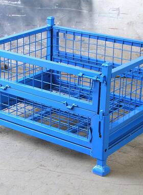 仓储折叠物PFZ料零箱重可型仓网储笼车间钢制件铁框堆垛格金属周