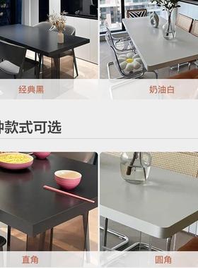 原木木88528亚克力浮实餐悬桌长方现代简约奶油风小户型家用书形