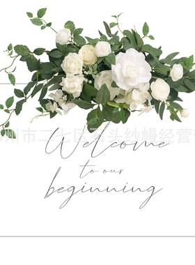 吊花牌花迎标志饰20241113人造背景花环门墙壁画玄关家居装欢花