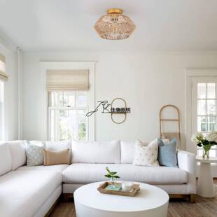 am8666azon工手编织藤编藤条复古式美我是过吸顶灯中山厂道家