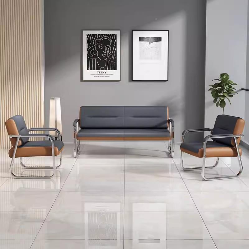 沙商务会客办公沙发茶几组合简套装约现代接待SFZJL-2人位排椅三