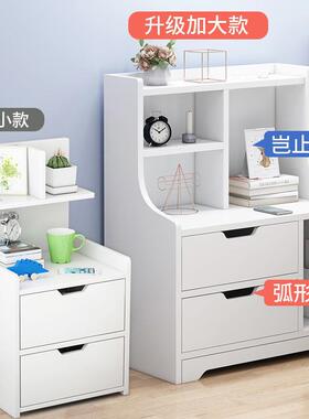 带锁床床头柜简木约现代仿实卧收ZIN纳储室物小柜子简易置物柜边