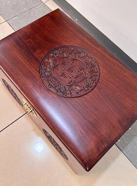 樟木箱婚嫁陪箱嫁箱NNH嫁妆箱礼箱中新款樟木实木收纳箱金子式储