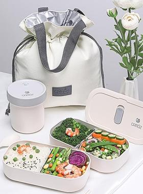 A343MUZ竹纤维便加盒C日式双层饭盒可微波炉当热