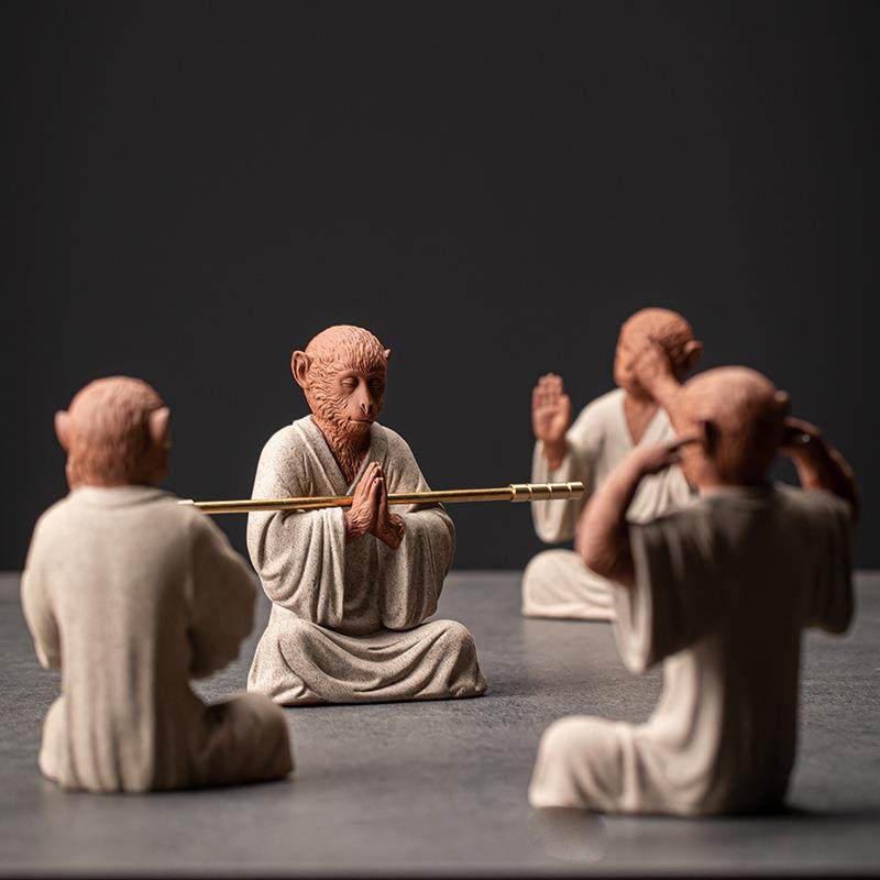 紫砂齐天大茶宠摆件精品件可养孙悟空个性茶摆具配桌面XXN猴圣设