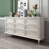 美式 斗柜斗白色五柜六七八九橡木储物柜客厅靠GYA屉墙收纳柜卧室