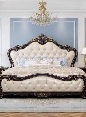 白色公主床婚床欧米式床实木床主卧1.双人床大欧式实8木NCX床描金