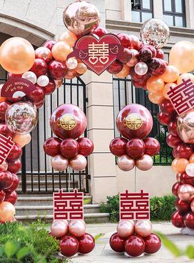 气用球门立柱拱结婚房VEA布置装品套大全路引农村装饰婚庆礼室外