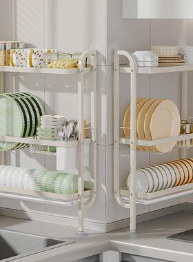 置厨房物架收纳架碗架沥水架放TYS碗碟架厨架台面上三墙层碗盘收