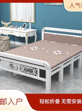 折叠床午休5PVA床单床双人床成人人家用简易木板床铁床1米12米.1.
