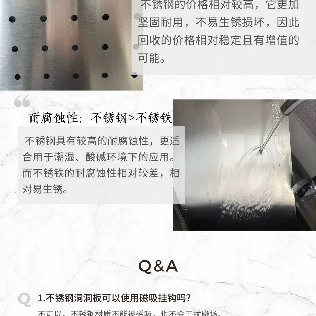多功能不锈钢洞洞板厨房挂件卫生间挂板室外露天花架洞洞板展示架