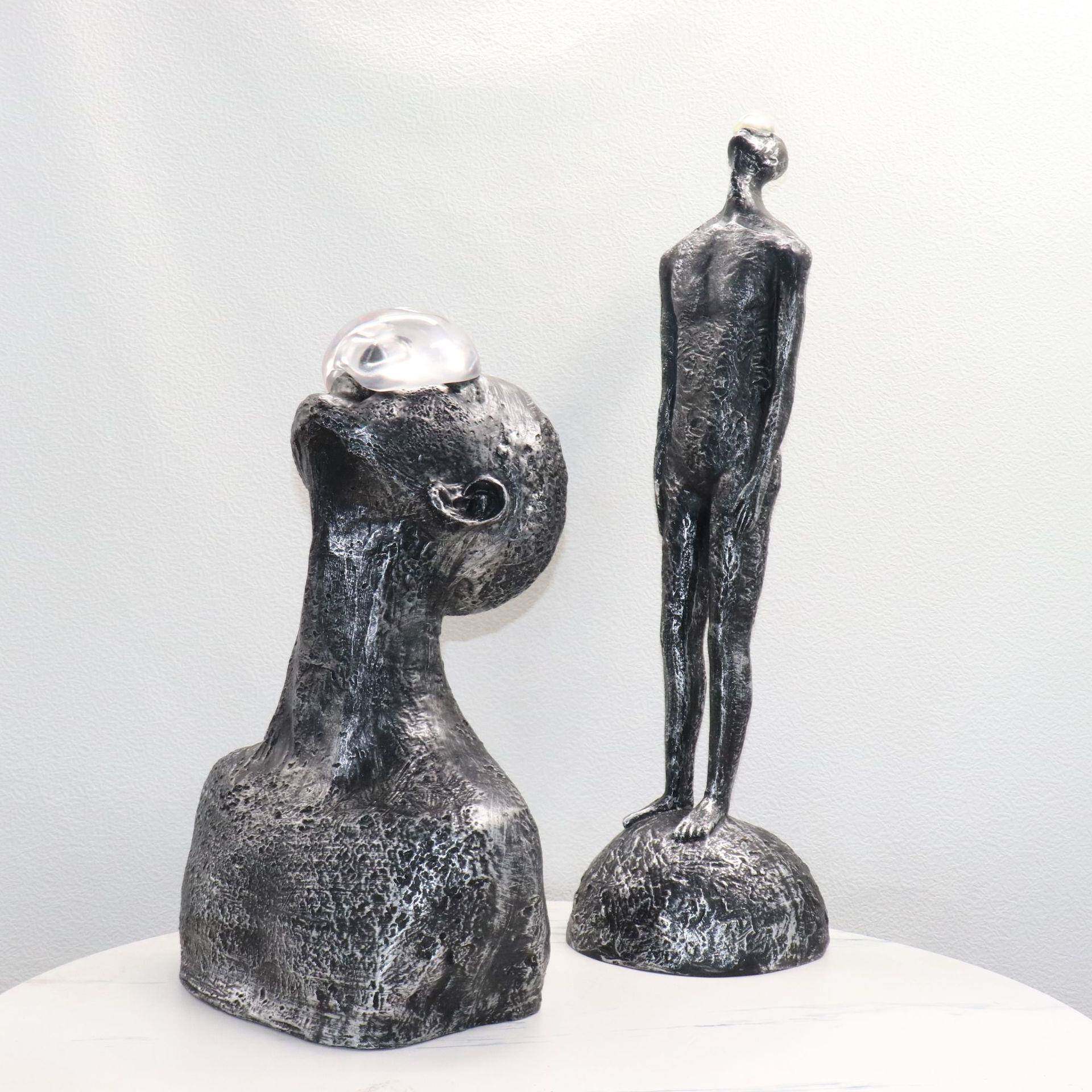 家居约装饰玄关人物树现雕塑样脂BJ00086/板房水滴落地摆件代简雕