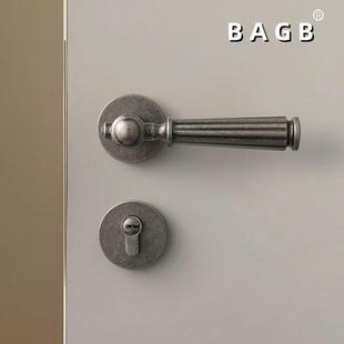 303F 复门把手一体磁吸静音美分体锁用木A55 卧室家门锁室内法式 式