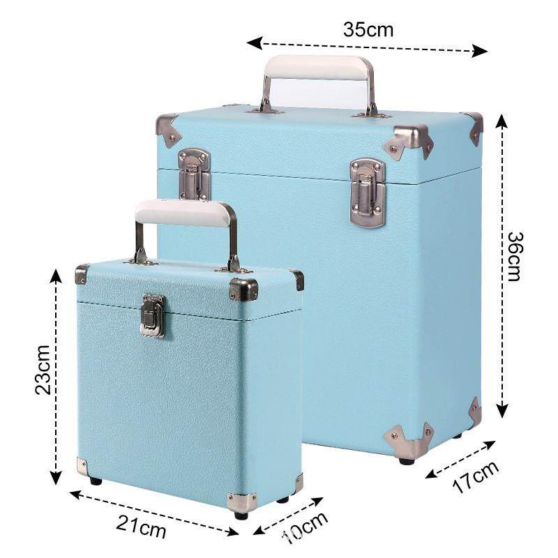 复古实木手2LP黑胶唱片收177纳箱1寸储物c提d盒收纳盒黑胶保护盒