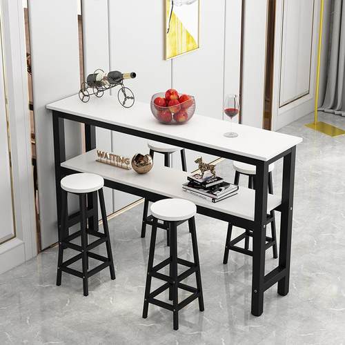 吧桌家用双层简约客厅靠墙窄台桌子294长酒阳台高脚桌吧条桌椅凳