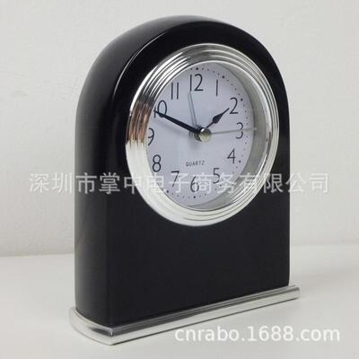 现货C031001供应酒店实木闹床带钟钢琴烤漆静音夜灯客房头钟石英