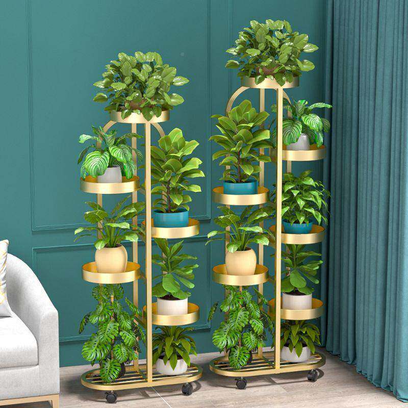 花室TPW架子客厅落地台式阳置物架多层物移动花盆架内铁艺植摆放